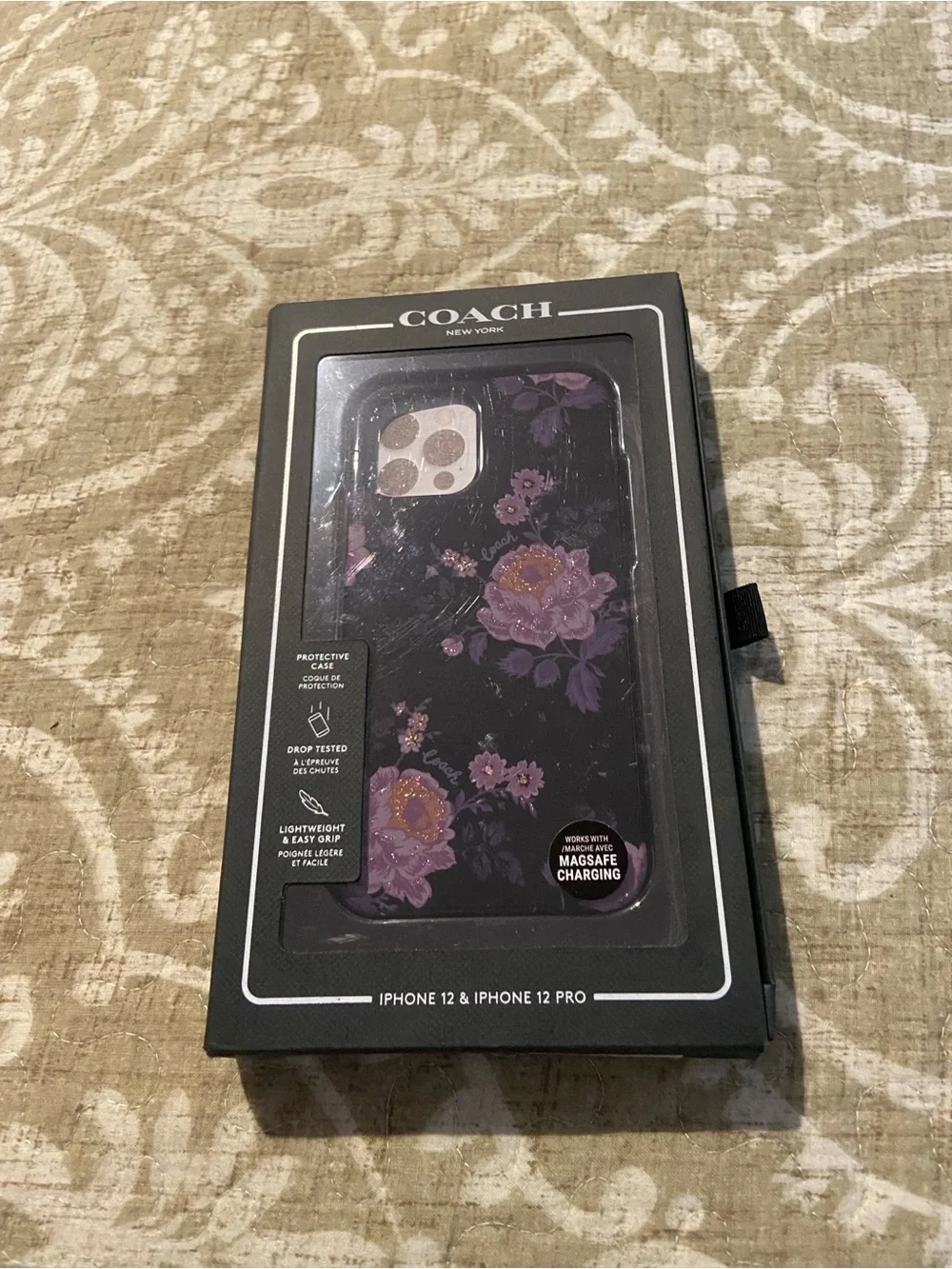 COACH Purple Floral MagSafe-Compatible iPhone 12/12 Pro Case